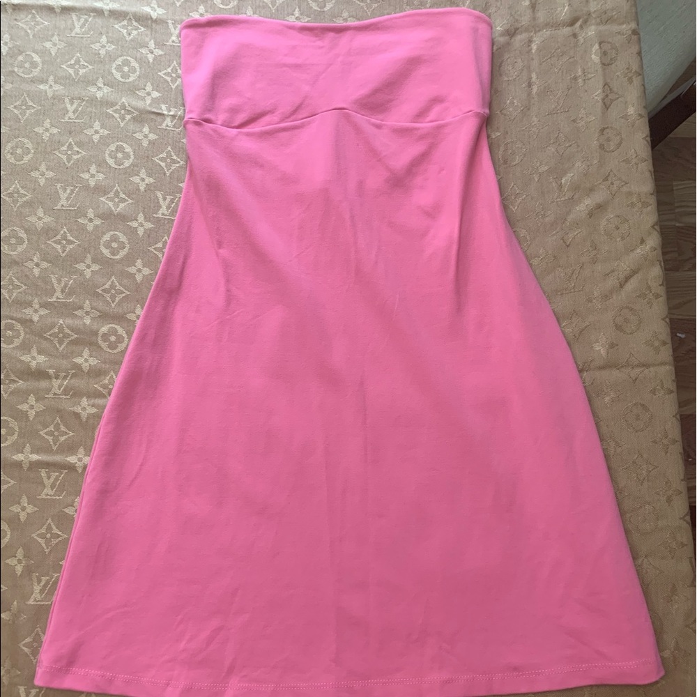Susana Monaco Pink Strapless Dress with Cutout Back